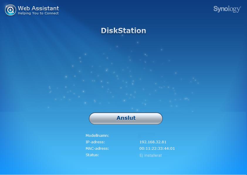 Installera DSM på DiskStation 3Kapitel Efter att installationen av hårdvara är färdig, vänligen installera DiskStation Manager (DSM) - ett webbläsarbaserat operativsystem från Synology, på din
