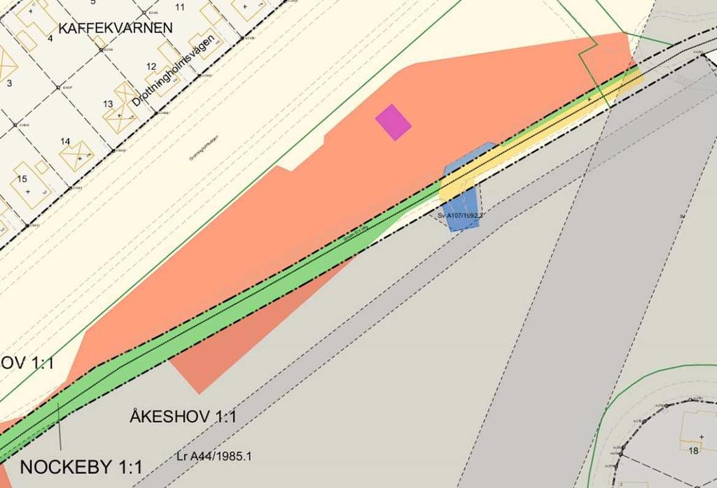 DNR 2010-06964 SID 3 (6) Förändringskarta Förändringskarta, förstoring av norra delen av området. Förändringskartan redovisar områden som överförs från allmän plats till kvartersmark i planförslaget.