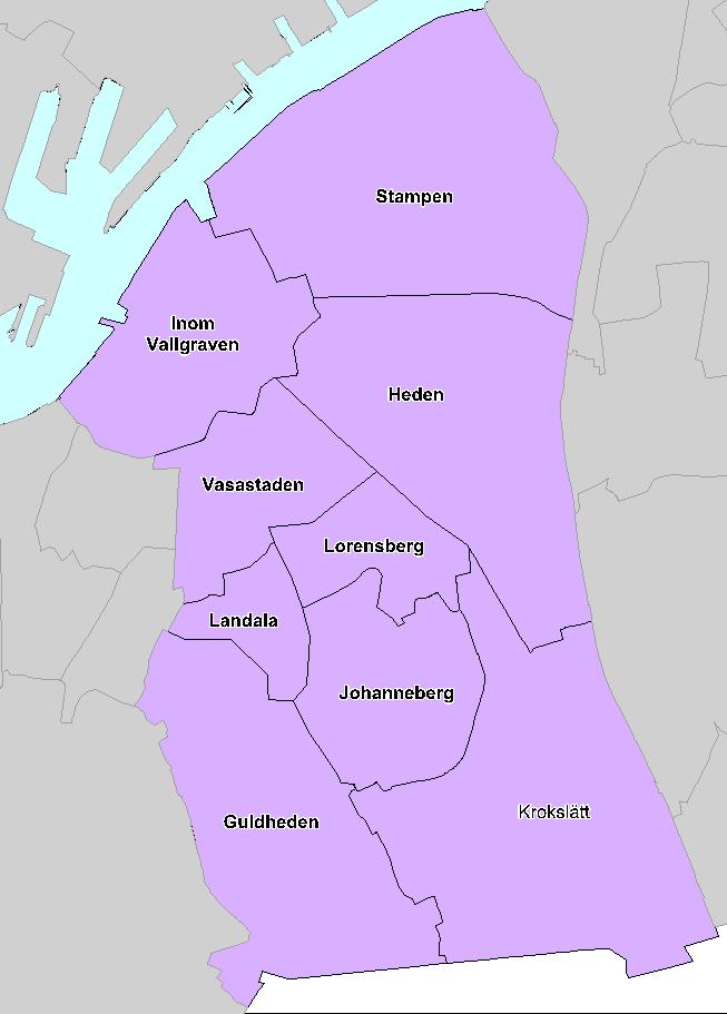 5 Förändring av invånarantalet mellan 29 och 215 enligt befolkningsprognos 21 7 6 5 4 3 2 1 Lundby Askim- Frölunda- Högsbo Östra Örgryte- Härlanda Angered Norra Majorna- Linné Källa: Stadskansliet,