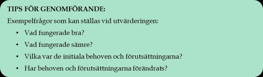 Kapitlet beskriver två områden som är viktiga att beakta vid omförhandling av avtal eller vid avveckling av outsourcad verksamhet: utvärdering och erfarenhetsåterföring.