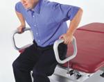 Stödhandtag för patienten A) För att sätta fast Stödhandtag ska bulten sättas in i sockeln.