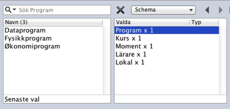 2.0 Senaste val I vissa fall kan inte relationerna användas. Det kan inträffa om: Man väljer en objekttyp i valdalistan och inte har några andra objekt valda.