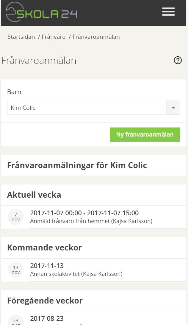 Nya Skola24 övergripande Ny webbplattform Responsiv