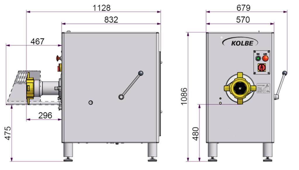 kapacitet med 3mm slutskiva kg/h 1300 / 1300/2000 Motorspänning (3Ph) V 400 Motorkapacitet / Skyddsklass IP55 (tillval) kw 5,5