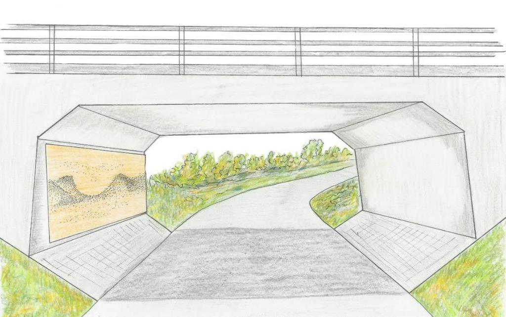 Illustration av möjlig utformning av GC-portarna Cirkulationsplatsen vid Kiruna nya centrum ska fungera som en entréplats men fortfarande sammankopplas med övriga cirkulationsplatser längs E10 förbi