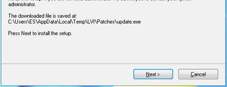 Klicka "Update" i dialogrutan "Welcome to the Patch for