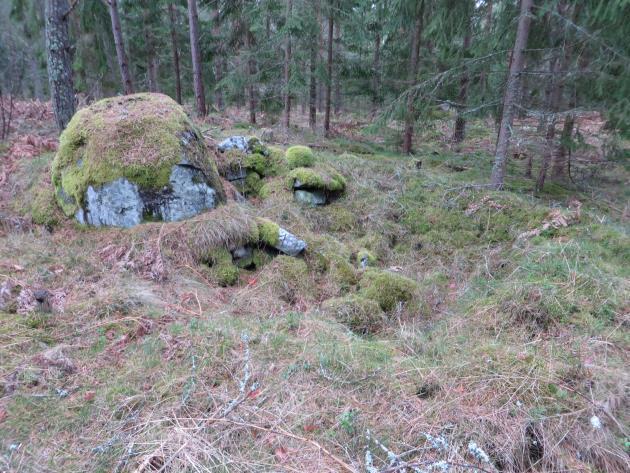 I skogarna nordost om byn finns en mängd