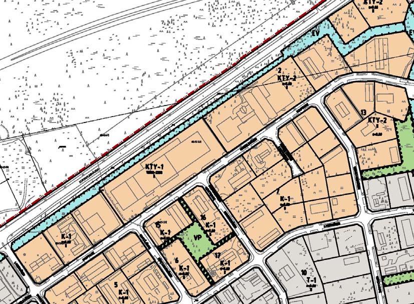 Bild 9. Utdrag ur detaljplansammanställning (digiterad). Byggnadsordning Korsholms kommuns byggnadsordning har trätt i kraft 1.8.2013.