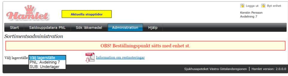 Manual Hamlet 2.1 Sidan 83 av 101 4.2.2 Underliggande lager (SUB) Det finns möjlighet för enheter att ha Underliggande lager (SUB) på sina enheter i Hamlet.