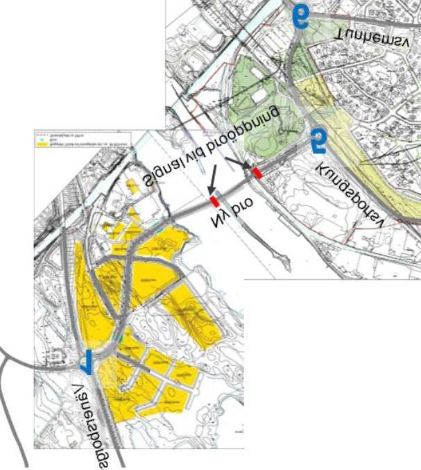 Principlösning gatunät Resultaten från simuleringarna av det nya utformningsalternativet visar att de köer som uppstår i samband med broöppning hinner att avvecklas under den maxtimme som har