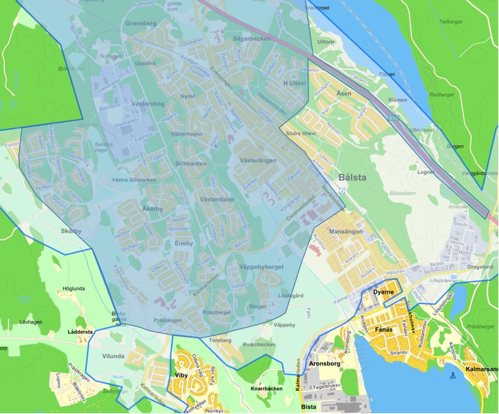 Handlingsprogram LSO 2015-2018 Räddningstjänsten Enköping-Håbo I Bålsta tätort har räddningstjänsten förmåga: - Att inom 10 minuter utföra utvändig livräddning via höjdfordon, förutsatt att det vid