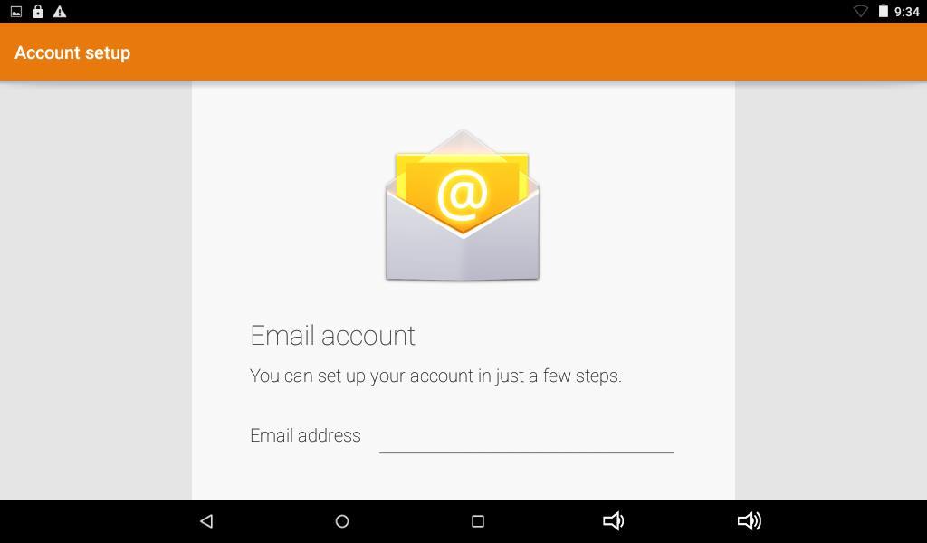 E-post Att starta ett konto för e-post 1. Tryck på ikonen Email i programmenyn. 2. För in din e-post-adress och lösenord och tryck på Next. Om detta inte fungerar måste kontot konfigureras manuellt.