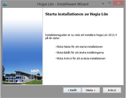 6 Du är nu klar att starta installationen. Om det är något du vill ändra klickar du på Bakåt annars klickar du på Nästa och installationen startar.