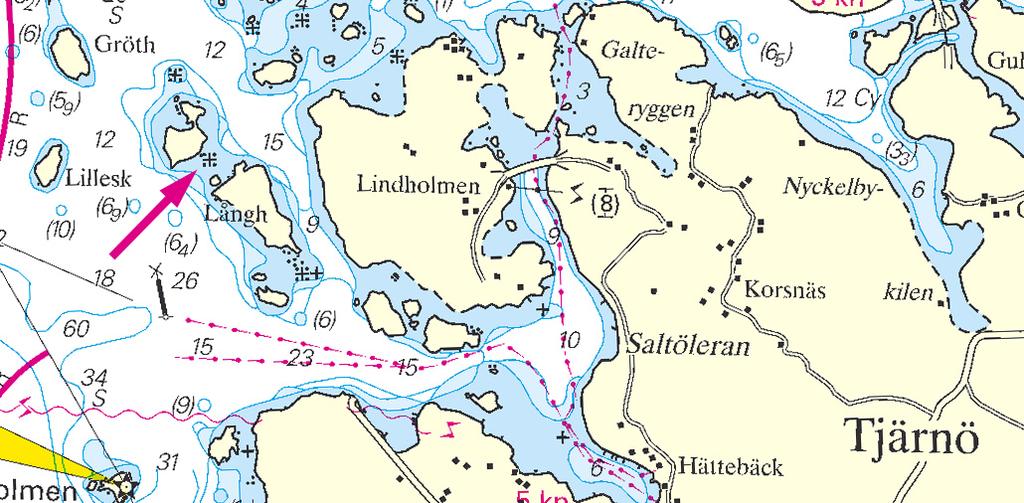 Nr 219 22 * 5033 Sjökort/Chart: 935 Sverige. Skagerrak. Kosterfjorden. N om Saltö. Långholmen. Grund.
