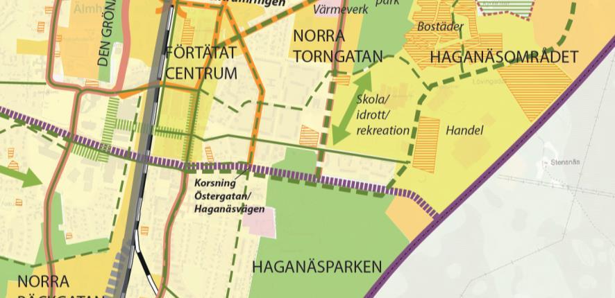 I förslaget till utställningshandling till ny översiktsplan finns området utpekat. Utsnitt från översiktsplanen från 2007.