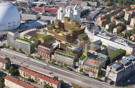 Castellum Åke Sundvall och Wallenstams förslag har minst totalvolym. Det ger lägst intäkter, innehåller lägst andel bostäder och högst andel handel.