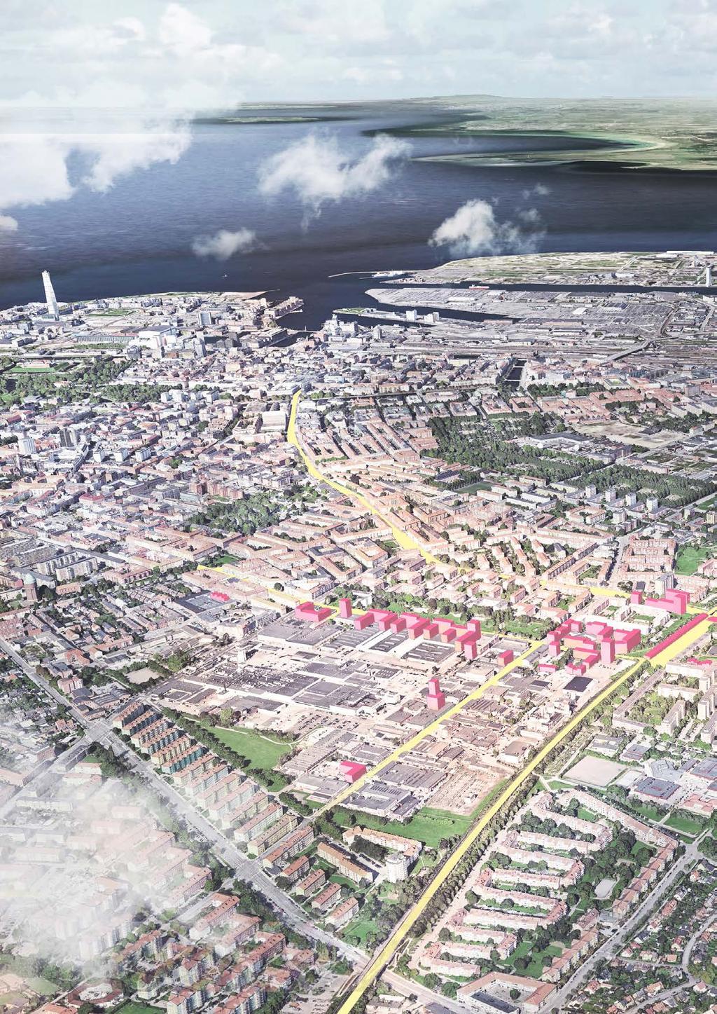 Framtidsbilden Framtidsbilden för Amiralsstadens geografi visar dels vad vi idag vet om kommande stadsutvecklingsprojekt och som kommer vara en del av att skapa ett hållbarare vardagsliv för Malmöbor