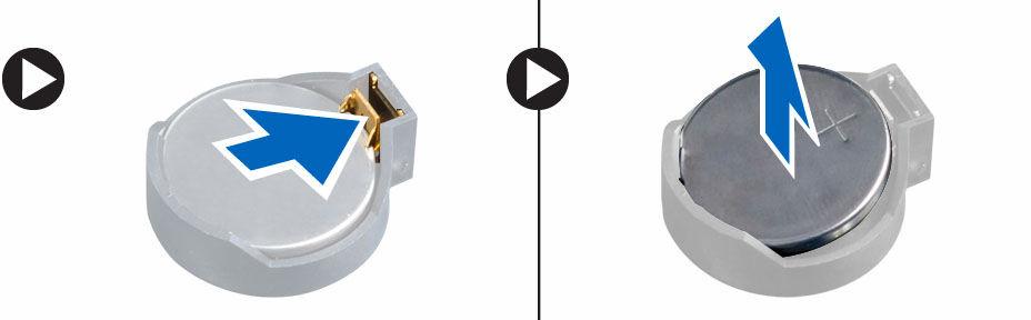 Installera knappcellsbatteriet 1. Håll knappcellsbatteriet med "+" uppåt och för in det under hållarna vid kontaktens pluspol. 2. Tryck ned batteriet i kontakten tills det snäpps fast. 3.