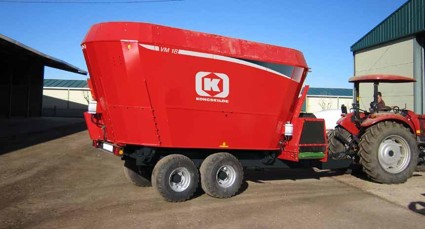Fodervagnar med 2 vertikalskruvar Tvärgående utmatningsband VM-2 SB Feeder VM-2 S / SB / SB M kan utrustas med tandemaxel, hydraulbromsar eller