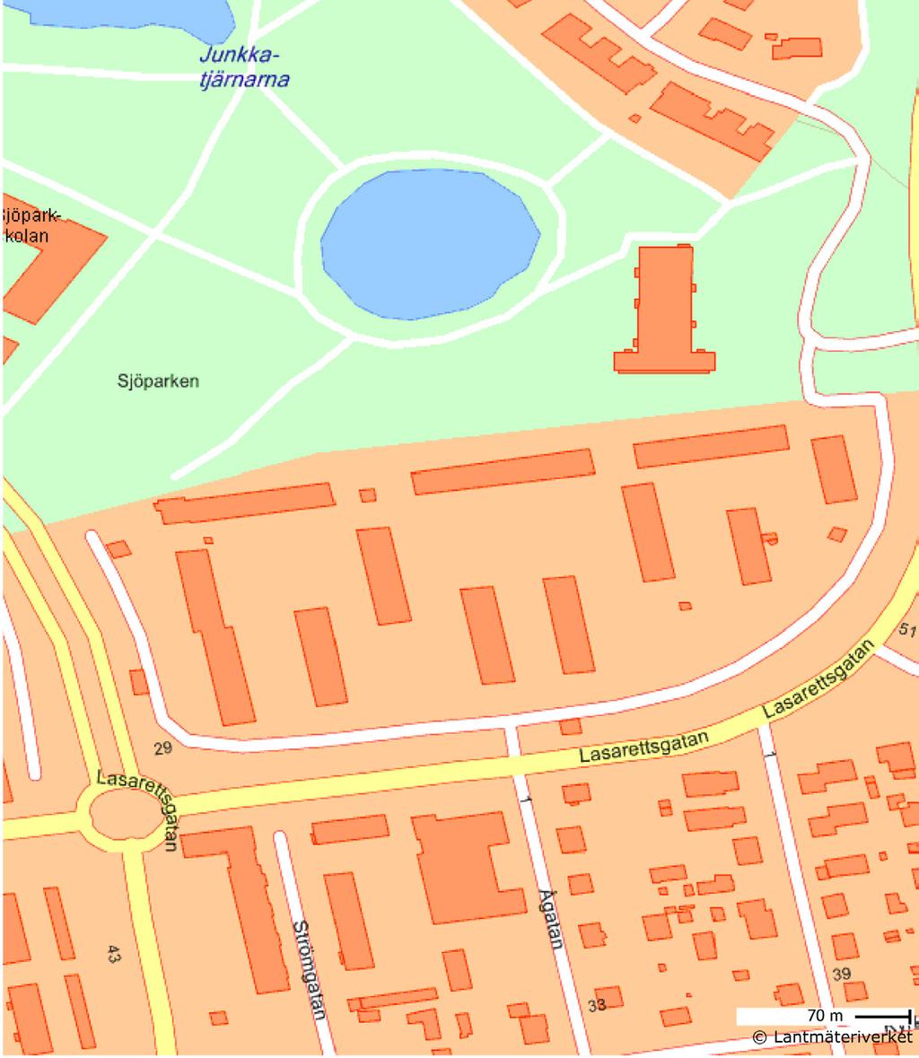 PLANDATA Lägesbeskrivning Planområdet ligger inom de centrala kvarteren i Gällivare och omfattar kvarteret Sjöjungfrun (fastigheterna Sjöjungfrun 4-9).