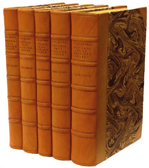 17 MAGNUS, Olaus. Historia om de nordiska folken. Nu för första gången i svensk öfversättning utgifven genom Michaelisgillet. I-V. Uppsala, Michaelisgillet, 1909-1951. 4:o.