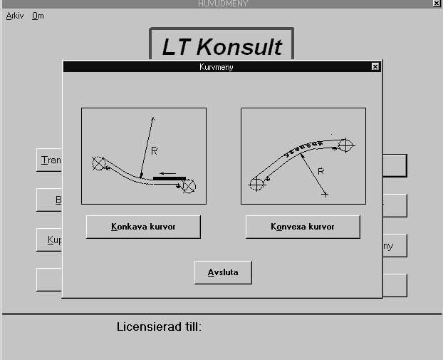 13. Fig. 22 Vill vi bestämma kurvors radier klickar vi på knappen Kurvor.