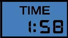 TIME Registrerar träningstiden i sekunder (00:00 99:59).