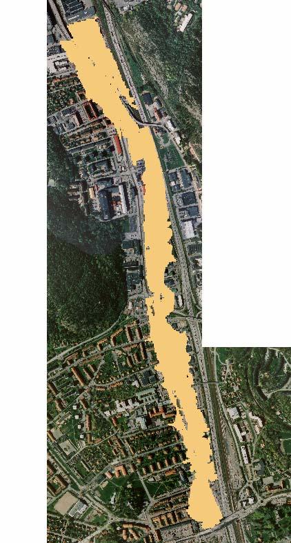 Översvämningskartor Mölndals Stad med Ortofoton Redovisning av beräknade översvämningsytor för studerat värsta scenario från översvämningsutredningen.