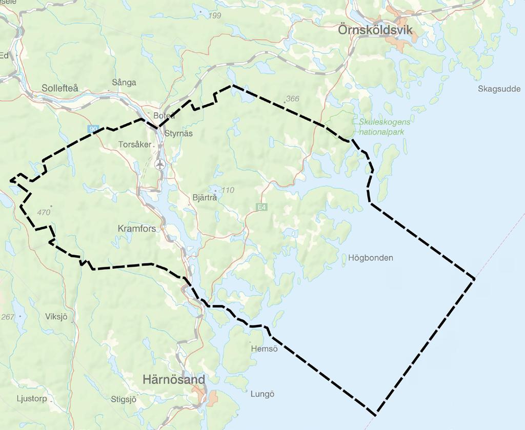 Avgränsning Gång- och cykelplanen omfattar hela Fokus ligger dock främst på Kramfors stad, där merparten av kommunens gång- och cykelnät finns.