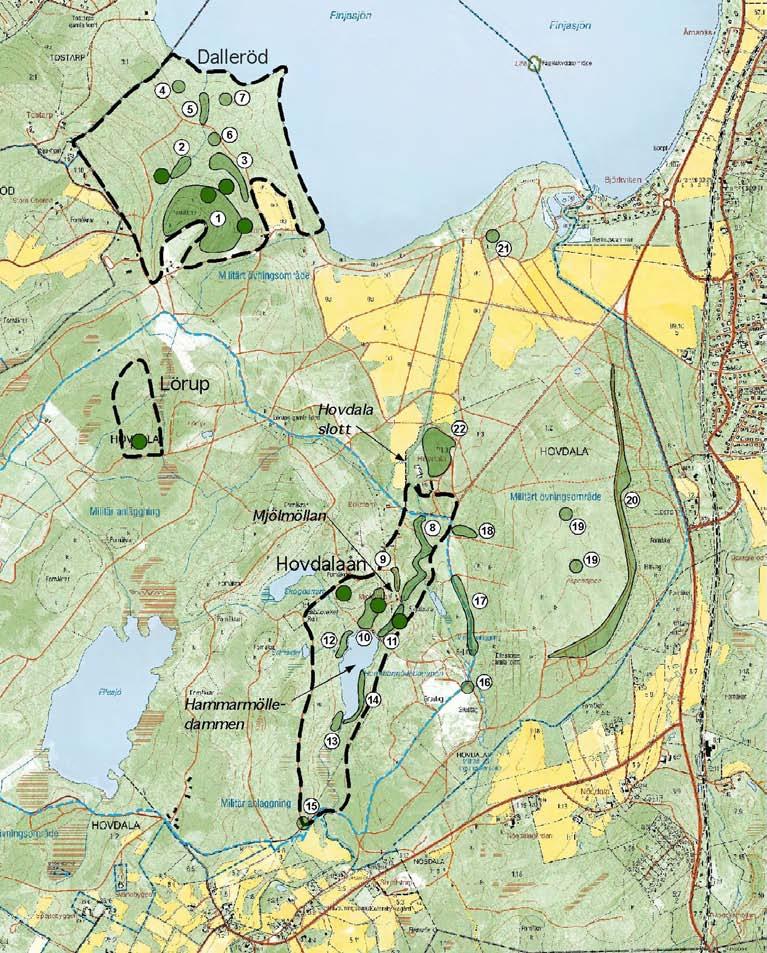 Resultat Värdefulla skogs- och trädmiljöer Från äldre inventeringar vet vi att Hovdalaområdet haft höga biologiska värden i såväl öppna miljöer som skogsmiljöer (bl a Israelsson 1952).