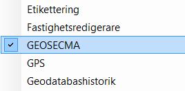 Öppna GEOSECMA verktygsfält 1.