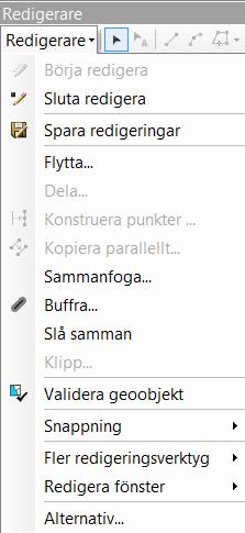 Fler redigeringsfunktioner I verktygsfältet Redigera finns fler redigeringsfunktioner Sammanfoga för att slå ihop flera objekt till ett- Håll ner Shifttangenten för att markera flera objekt samtidigt