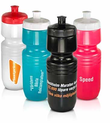 16 Aktiv Speed Smidig sportflaska i flera fräscha färger. Tillverkad i lättviktig transparent (utom svart) mjukplast soft. Livsmedelsgodkänd och BPA-fri. 2-färgstryck.