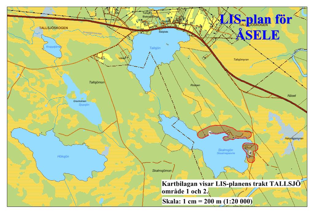 8. Tallsjö Allmän beskrivning LIS-området Tallsjö ligger söder om byn Tallsjö. I Tallsjö bor ca 20 personer (september 2015).
