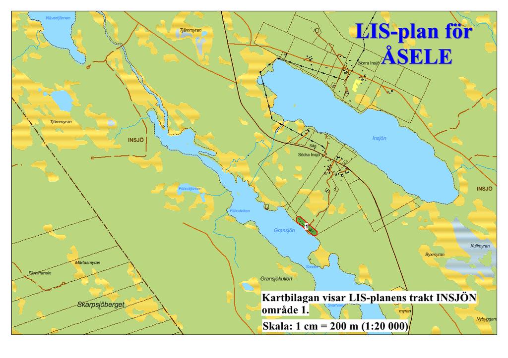 4. Insjö Allmän beskrivning Södra Insjön ligger ca 36 km från Åsele tätort efter väg 365 och lv 946.