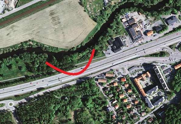 Avgränsning Figur 39 Flygbild av väg vid Finngösa (Eniro flygfoto).