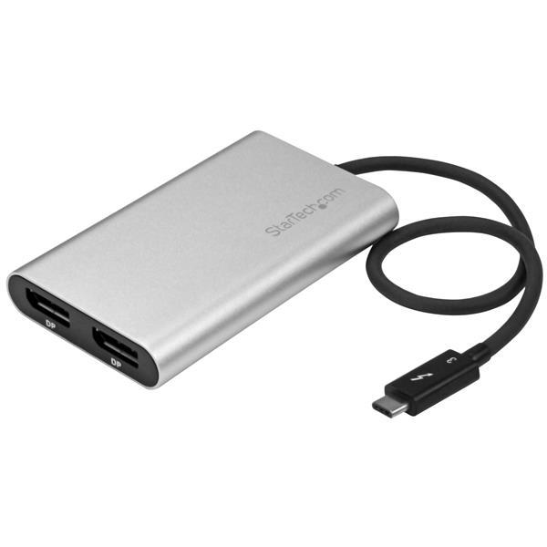 Thunderbolt 3 till dubbel DisplayPort-adapter - 4K 60 Hz - endast kompatibel med Windows Product ID: TB32DP2 Med denna högpresterande Thunderbolt 3-adapter kan du lägga till två 4K 60 Hz