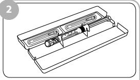 Instruktioner för injektion till patienter 1. Ta bort plastfilmen genom att dra i remsan på sidan av asken.