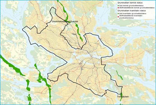Anpassning av vattenprogrammet till vattenförvaltningen Figur 11. Grundvattenförekomsters status enligt klassificeringen 2009.