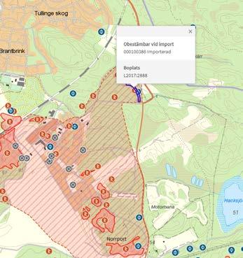 lämningsnumret. Klickar du på det så öppnas kortet för uppdraget eller lämningen till vänster om kartan.