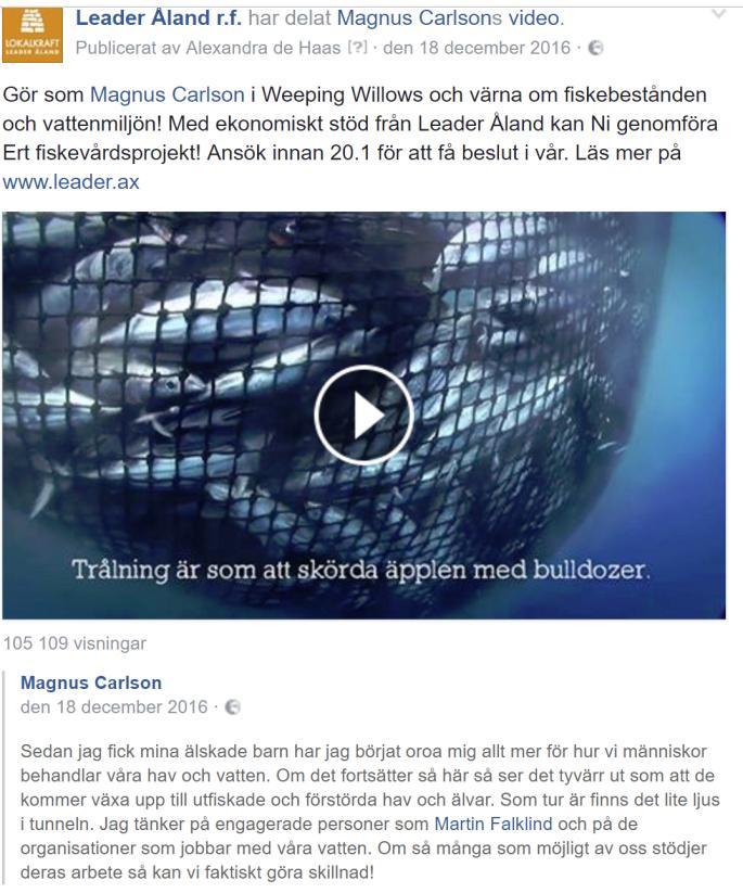 Ålands Natur och Miljö skickade ut ett skilt informationsbrev om