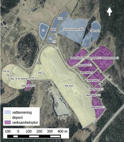 utgör 20,7 ha varav 15,9 ha utgörs av den äldre IFA1&2-deponin (SÖRAB, 2016a).