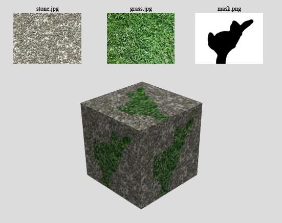 3.2 Ett mer komplicerat material Nu ska vi göra ett lite mer komplicerat material som består av två bitmap-texturer som kombineras med en mix.