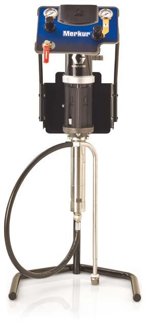 Beställningsinformation Airassist-utrustningar Merkur artikelnr Pumpförhållande Flöde vid 60 pumpslag/ min (cpm) l/min (gpm) Väggmonterad Stativmonterad G40-pistol G40 RAC-pistol Vätskefilter
