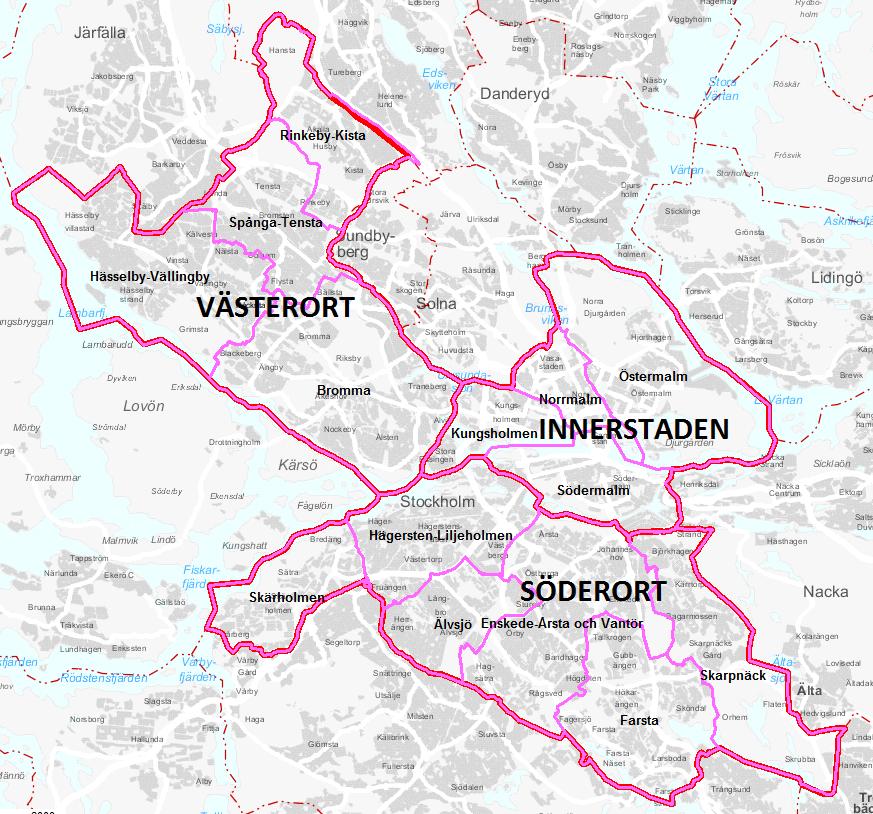 4.2 GEOGRAFISKA Trafikolyckor 2016 I olycksrapporten beskrivs även antalet skadade i trafikolyckor per stadsområde (västerort, innerstaden och söderort) via bearbetning av geokodade