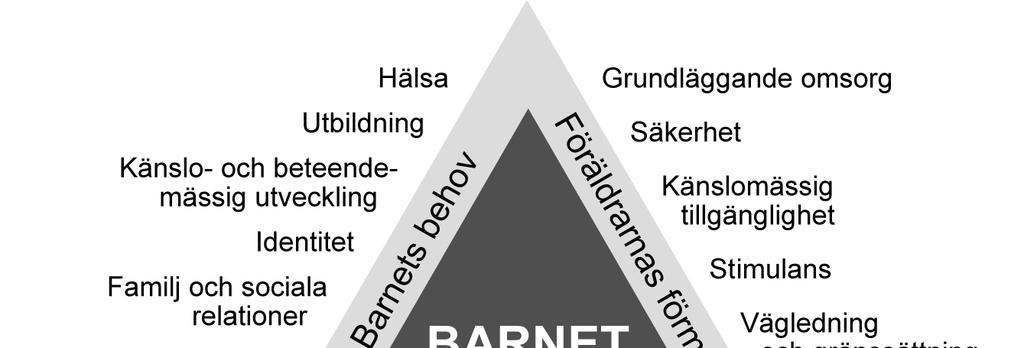 Utredningarnas innehåll Innehållet i de utredningar som genomförs enligt BBIC styrs av den s.k. Triangeln.