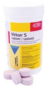 7 Desinficering Dosering: 1 tablett till 10 L vatten (200ppm klor i brukslösning) Kontakttid: 2-5 minuter Temperatur: max 40 C Klortabs Desinficeringsmedel med klor Klortabs är mycket lämplig till