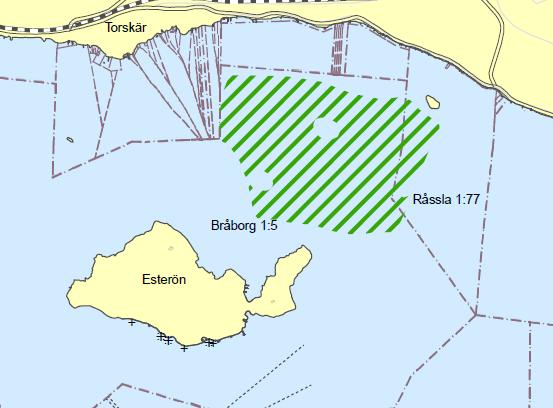 Figur 2. Berörda fastigheter vid dumpningsområdet 3. Planerad verksamhet Planerad verksamhet redovisas i detalj i till ansökan bifogad teknisk beskrivning, Bilaga A.