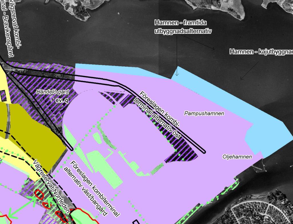 5.2 Planförhållanden 5.2.1 Översiktsplan Det finns en översiktsplan och en fördjupad översiktsplan för hela Händelö som antagits år 2005/2006.