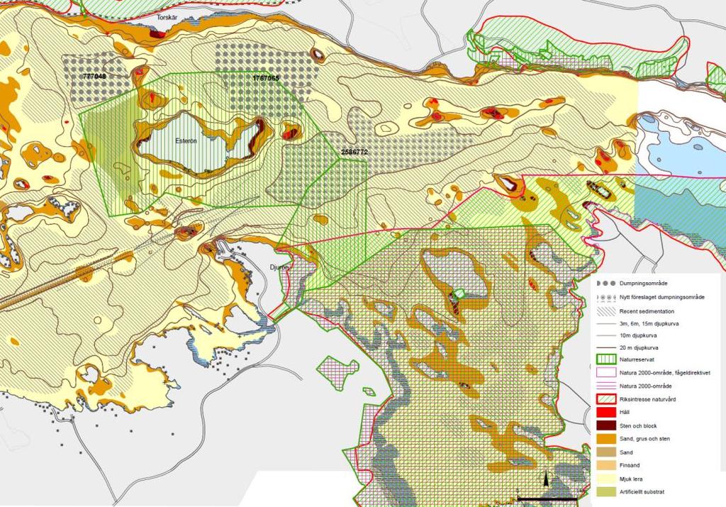 Esterön Djurön Svensksundsviken Figur 16. Naturreservat kring dumpningsplatserna.